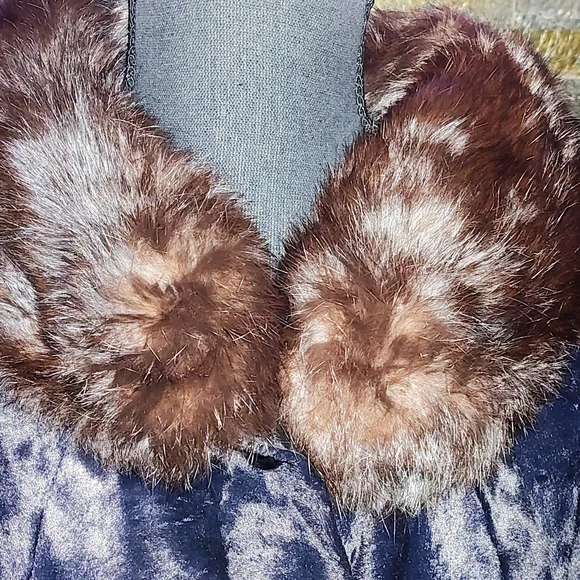 Elegant Black Fur Jacket With Mink Collar Size L WPL 9348 - Picture 2 of 6